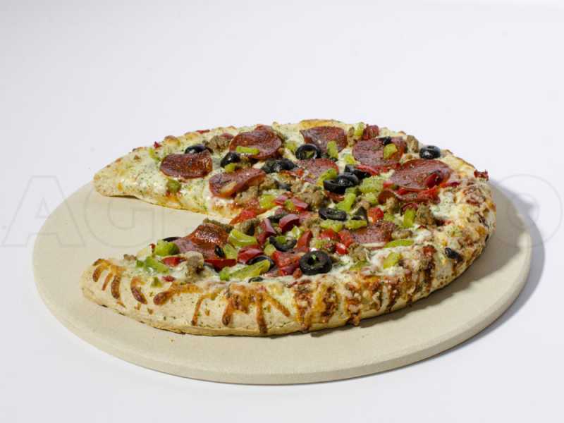Round Wooden Peel and Pizza Stone Set