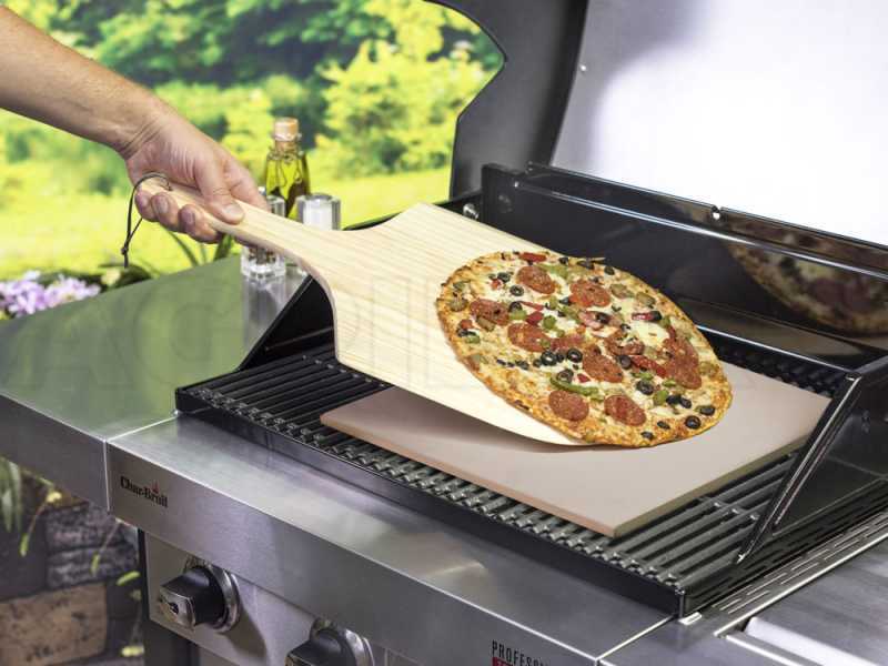 Rectangular Wooden Peel and Pizza Stone Set