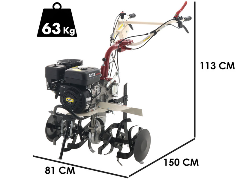 AMA MTZ100G - 7 HP Petrol Garden Tiller - 212 cc Engine 