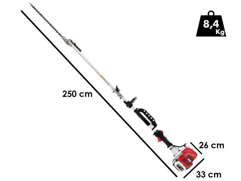 GeoTech GT-2 33 L 2-Stroke Hedge Trimmer on Telescopic Extension Pole - 33 cc