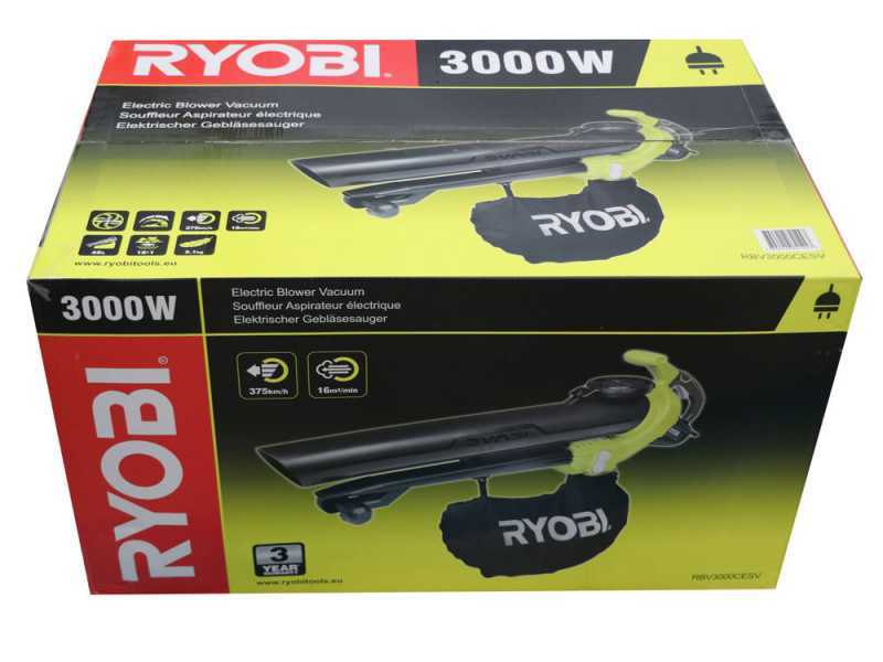 RYOBI RBV3000CESV Electric Blower - Vacuum - Shredder