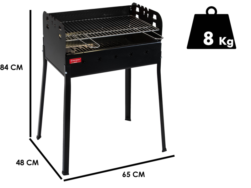 Ferraboli Ledro Charcoal Barbecue - 58x37 cm Grid