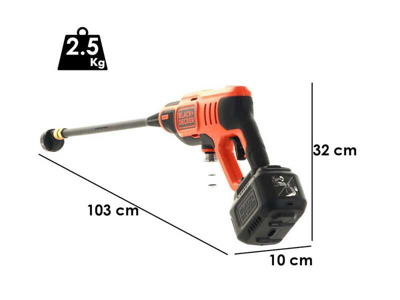 Black &amp; Decker BCPC18D1 Battery-powered Spray Gun Pressure Washer + Free 18V 2Ah battery - 5 in 1 nozzle