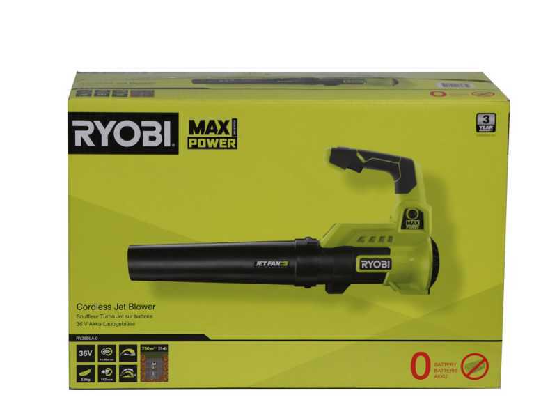 RYOBI RY36BLA-0 Turbojet Leaf Blower - 36V - WITHOUT BATTERY AND CHARGER