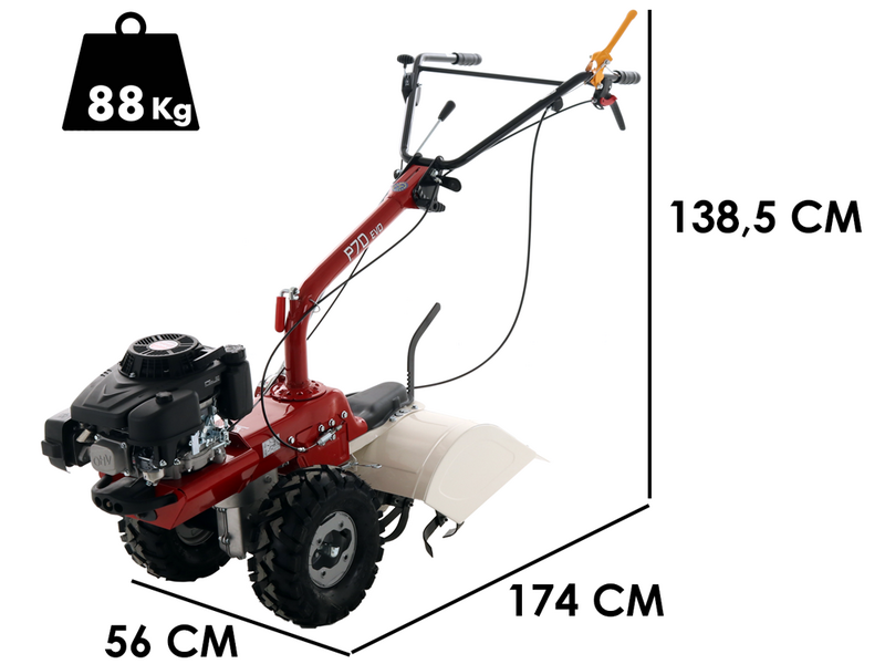 Eurosystems P70 EVO - Petrol Two-wheel Tractor - Loncin LC1P75F - 7HP