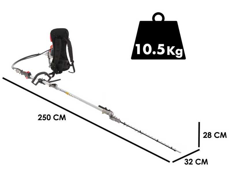 GeoTech GT-2 52 BP 2-Stroke Hedge Trimmer on Extension Pole - 52 cc