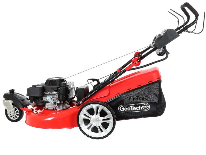 GeoTech Pro S58-3 BMSWGE L225 Self-propelled Petrol Lawn Mower, Swiveling Single Wheel