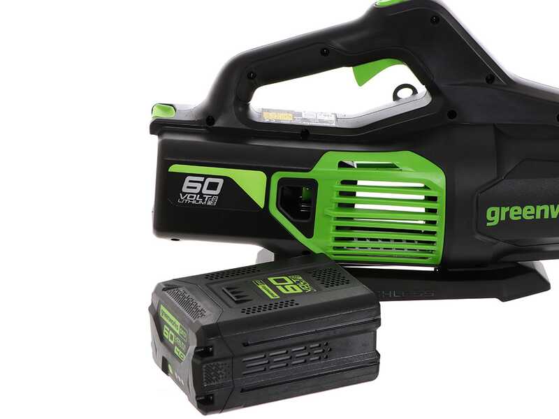 Greenworks GD60AB 60V Axial Battery-powered Leaf Blower - with 4 Ah/60 V Battery