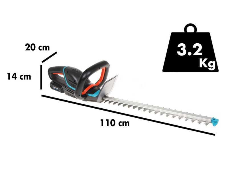 Gardena ComfortCut P4A 60 18V Battery-powered Hedge Trimmer, 60 cm Blade - 20mm Tooth Opening - BATTERY AND BATTERY CHARGER NOT INCLUDED