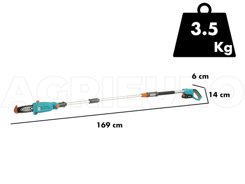 Gardena TCS 20/18V P4A Battery-powered Pruner with Telescopic Pole - BATTERY AND BATTERY CHARGER NOT INCLUDED