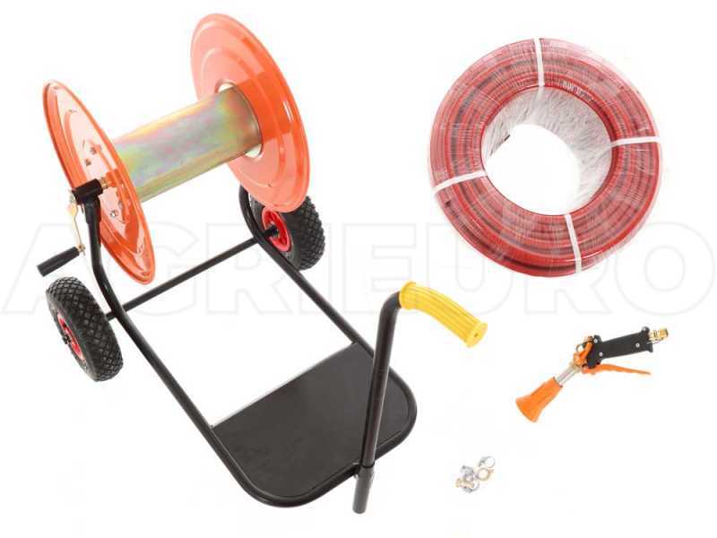 Hose Reel Spraying With Trolley&ndash; Epoxy Paint - 100 m hose -  40 bar &ndash; professional barrel gun