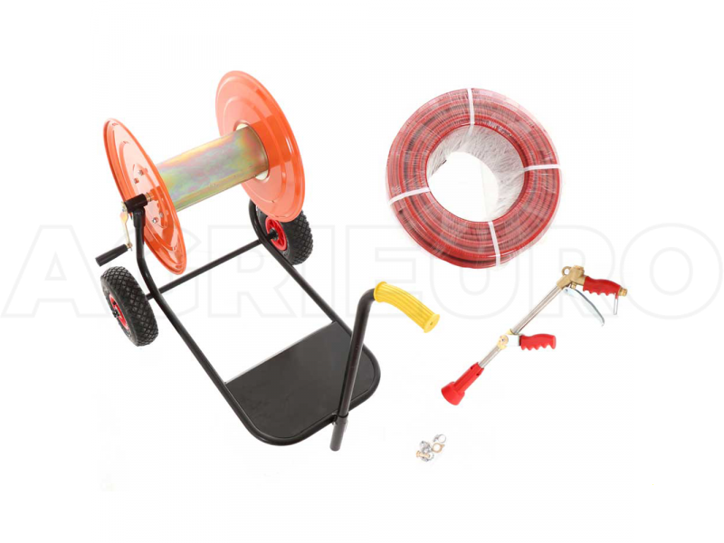 Hose Reel Spraying &ndash; Epoxy Paint - With Trolley - 100 mt Hose - 40 bar &ndash; with Mitra Lance for tall trees