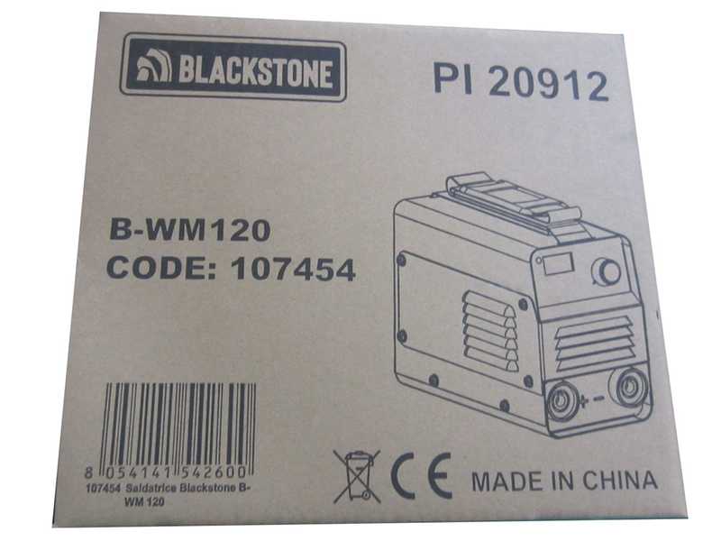 Inverter Electrode Welding Machine in direct current DC Blackstone B-WM 120  - 120 A - with MMA Kit