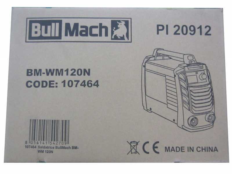 BullMach BM-WM 120N Direct Current Inverter Electrode Welder - 120A - MMA Kit