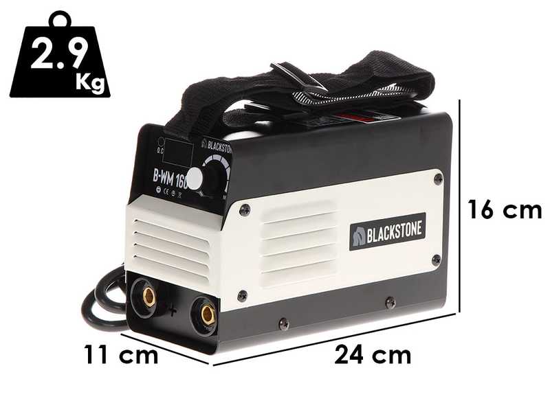 Inverter Electrode Welding Machine in direct current DC Blackstone B-WM 160 - 160 A - with MMA Kit