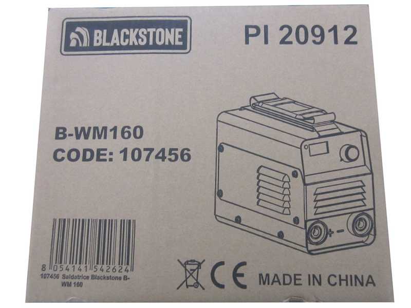 Inverter Electrode Welding Machine in direct current DC Blackstone B-WM 160 - 160 A - with MMA Kit