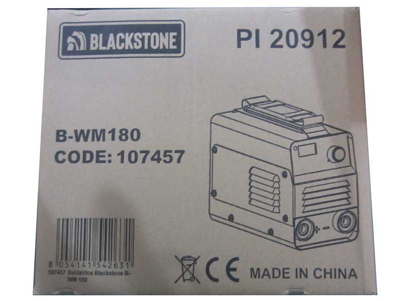 Inverter Electrode Welding Machine in direct current DC Blackstone B-WM 180 - 180 A - with MMA Kit