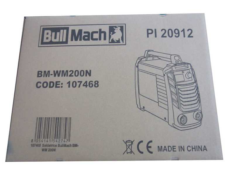 Inverter Electrode Welding Machine in direct current BullMach BM-WM 200N - 200A - with MMA Kit