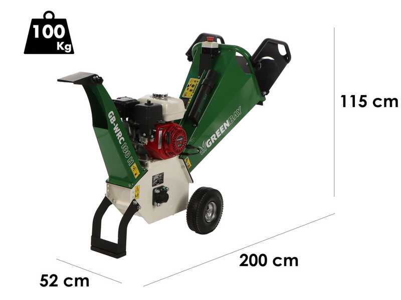 GreenBay GB-WRC 100 H - Professional petrol garden shredder - 6.5 HP Honda GX200 engine