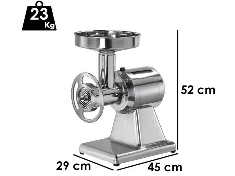 FIMAR TC22SN Electric Meat Mincer - Stainless Steel Removable Grinding Unit - Three-phase 400V/ 1.5 hp