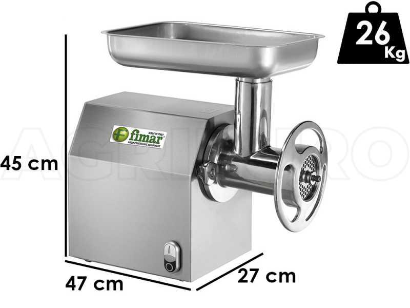 FIMAR TC22C Electric Meat Mincer - Body and Grinding Unit in Stainless Steel - Three-phase - 400V / 1.5 hp