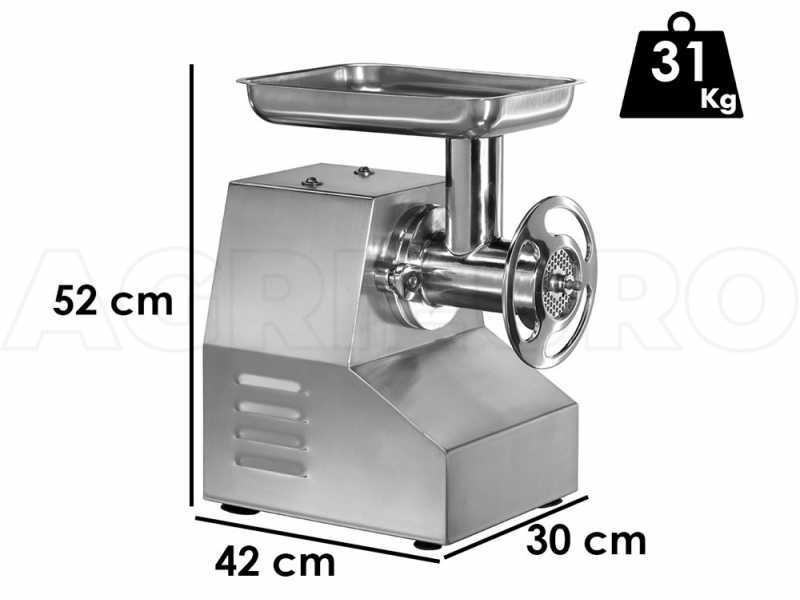 FIMAR TC22TS Electric Meat Mincer - Body and Grinding Unit in Stainless Steel - Single-phase - 230V / 1.5 hp