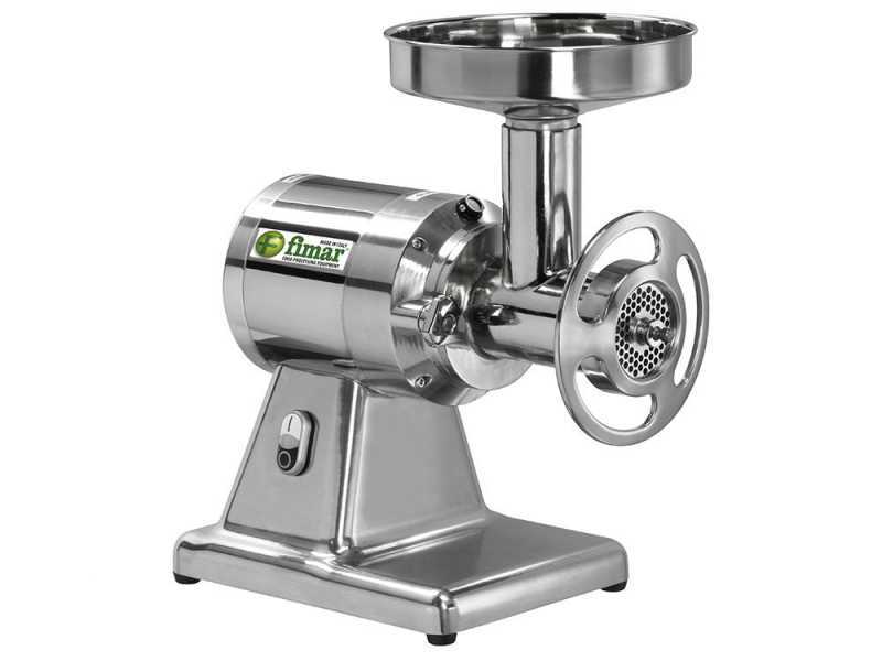 FIMAR TC22TE Electric Meat Mincer - Polished Aluminium Body - Stainless Steel Removable Grinding Unit- Three-phase - 400 V / 1.5 hp