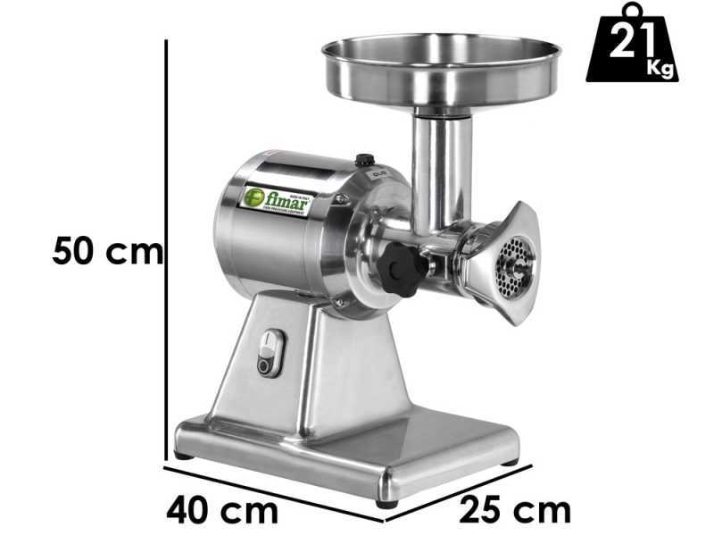 FIMAR TC12S Electric Meat Mincer - Stainless Steel Removable Grinding Unit- Three-phase - 400V / 1.0 hp