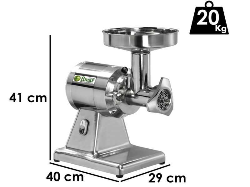 FIMAR TC12TS Electric Meat Mincer - Body in Polished Aluminium - Stainless Steel Removable Grinding Unit - Single-phase - 230 V / 1.5 hp