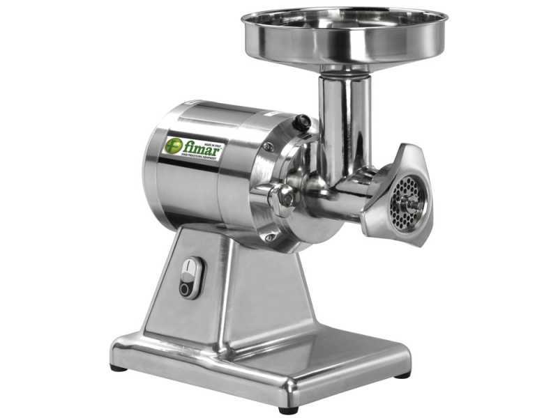 FIMAR TC12TS Electric Meat Mincer - Body in Polished Aluminium - Stainless Steel Removable Grinding Unit - Single-phase - 230 V / 1.5 hp
