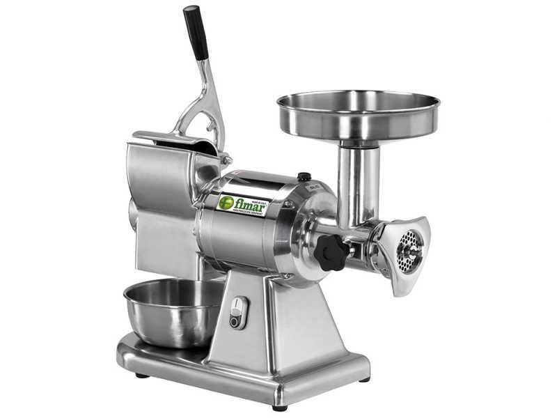 FIMAR TC12T Electric Meat Mincer - with Integrated Grater - Grinding Unit in Stainless Steel - Three-phase - 1.0HP/400V
