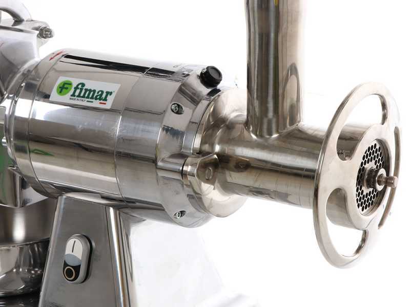 FIMAR TC22AE Electric Meat Mincer - with Integrated Grater - Removable Grinding Unit in Stainless Steel - Single-phase - 230 V / 1.5 hp