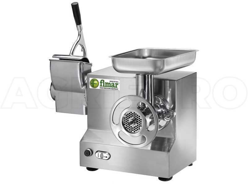 FIMAR TC22AT Electric Meat Mincer - with Integrated Grater - Removable Grinding Unit in Stainless Steel - Single-phase - 230 V / 1.5 hp
