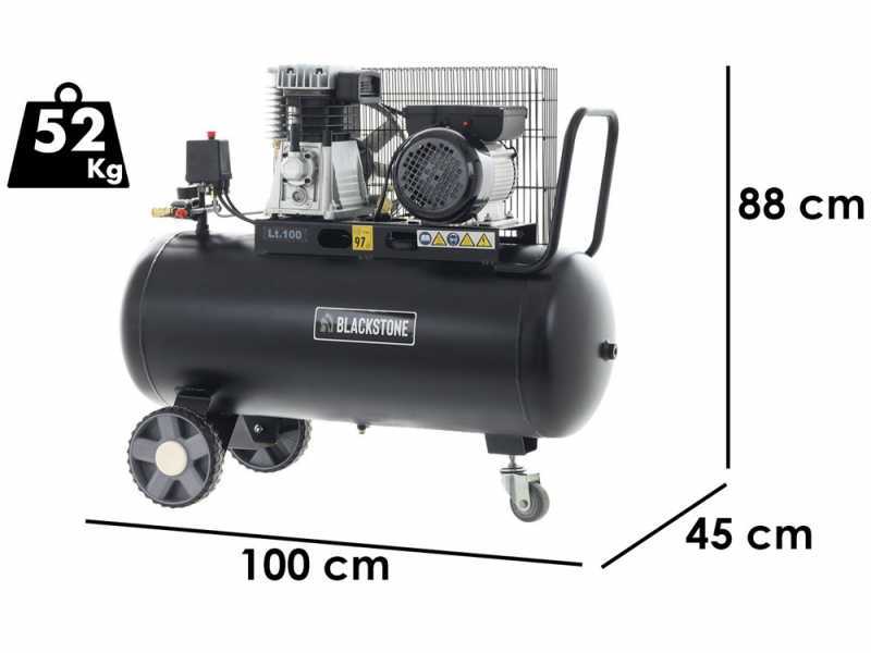 BlackStone B-LBC 100-20 - Electric Belt-driven Air Compressor - 2 Hp Motor - 100 L