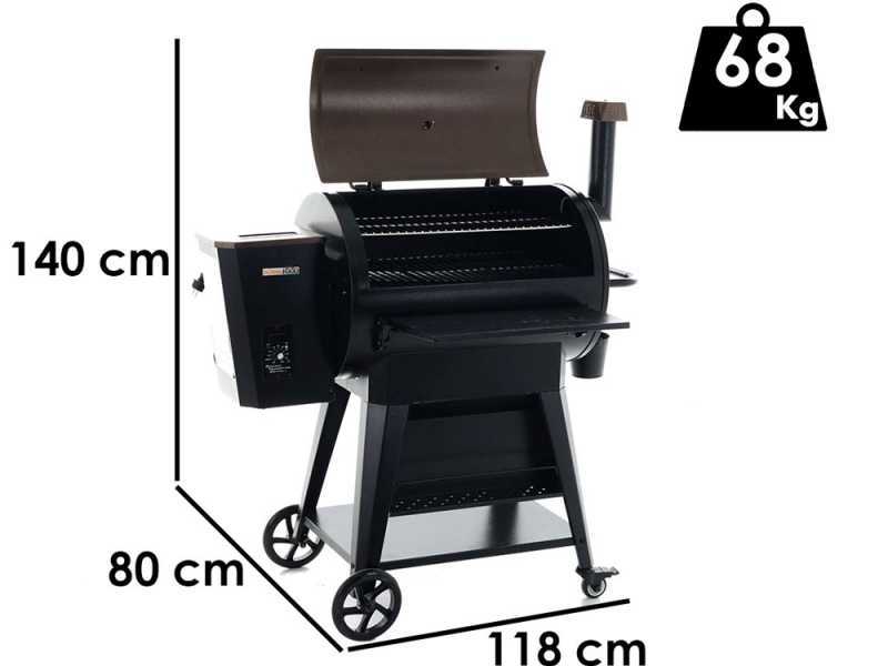 Royal Food RF-PB 3570 Wood Pellet Grill - Stainless Steel Grids - 72x49 cm Cooking Surface