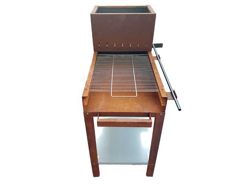 FLIPPER 50 Wood-fired Barbecue - 45x50 cm Grid - Frame in Weathering Steel
