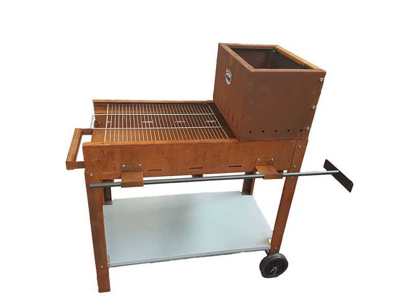 FLIPPER 50 Wood-fired Barbecue - 45x50 cm Grid - Frame in Weathering Steel