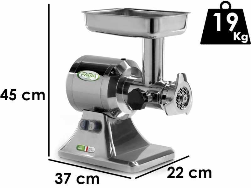 FAMA TS12 Electric Meat Mincer - Stainless Steel Removable Grinding Unit- Single-phase - 230V/ 1.0 hp