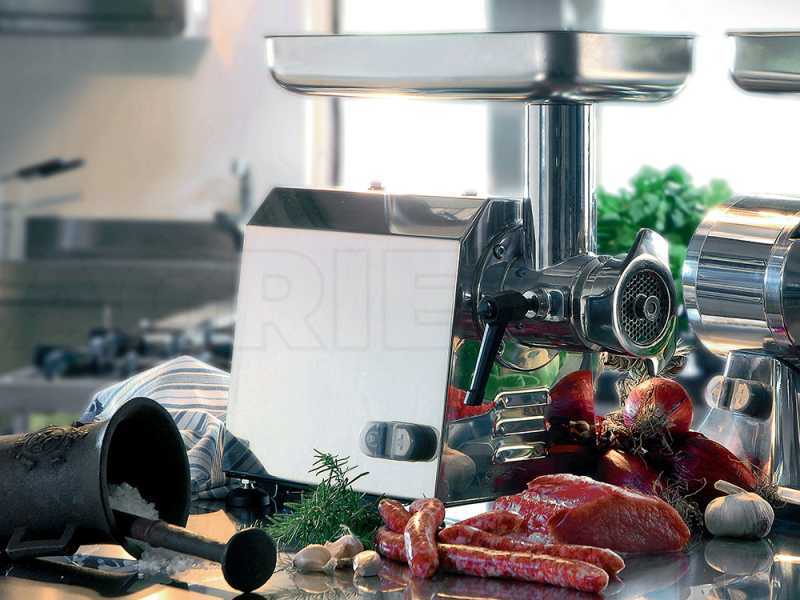 FAMA TGI22 Electric Meat Mincer - with Integrated Grater - Removable Grinding Unit in Food-grade Cast Iron - Single-phase - 230 V / 1.5 hp