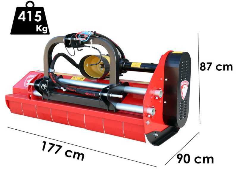Ceccato Trincione 380 - T1600ID  - Tractor-mounted Flail Mower - Medium-light Series - Hydraulic Shift