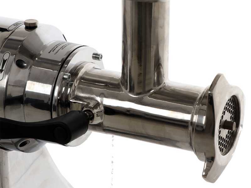FAMA TSK12 UNIKO Electric Meat Mincer - Polished Aluminium Body - Stainless Steel Removable Grinding Unit- Three-phase - 400V/1.0hp
