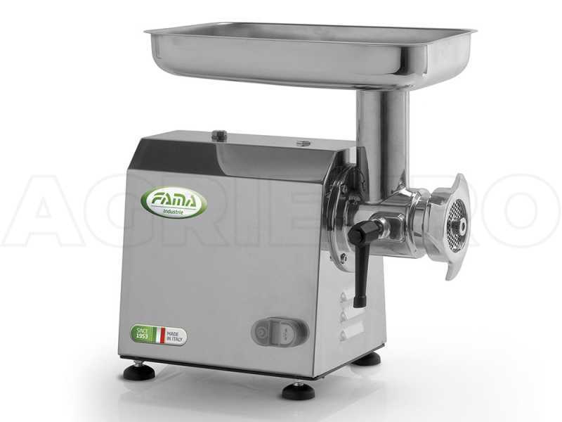 FAMA TI12 Electric Meat Mincer - Body in Stainless Steel - Grinding Unit in Food-grade Cast Iron - Single-phase - 230V/ 1.0 hp