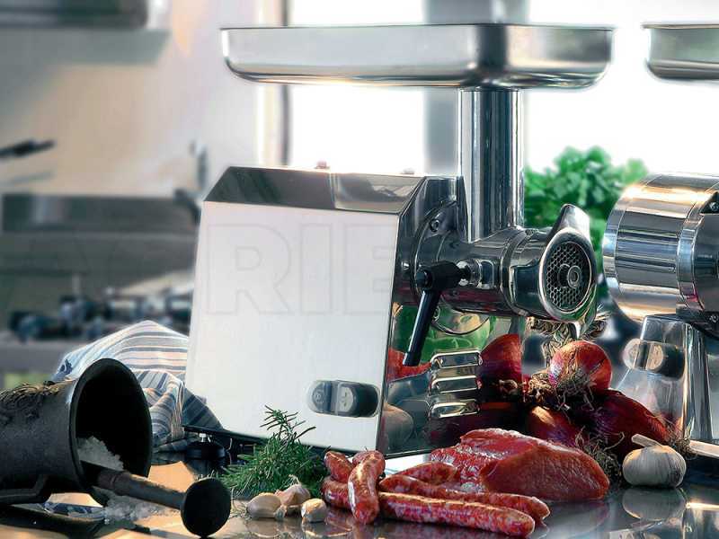 FAMA TI12 Electric Meat Mincer - Body in Stainless Steel - Grinding Unit in Food-grade Cast Iron - Single-phase - 230V/ 1.0 hp