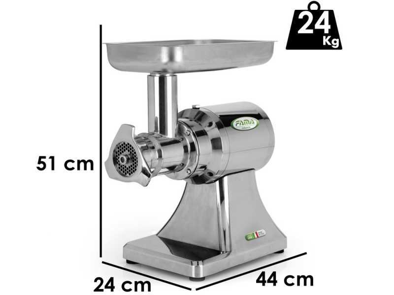 FAMA TS22 Electric Meat Mincer - Stainless Steel Removable Grinding Unit - Single-phase - 230V / 1.5 hp