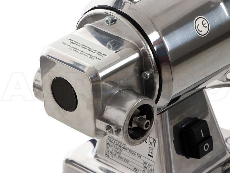 FAMA TG8 Electric Meat Mincer - with Integrated Grater - Removable Grinding Unit in Food-grade Aluminium- Single-phase - 0.5HP/230V