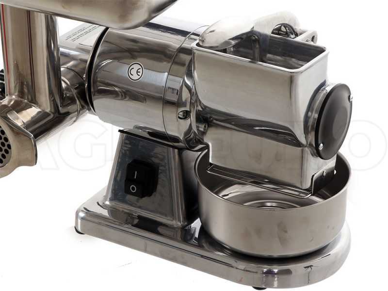 FAMA TG8 Electric Meat Mincer - with Integrated Grater - Removable Grinding Unit in Stainless Steel - Single-phase - 0.5HP/230V