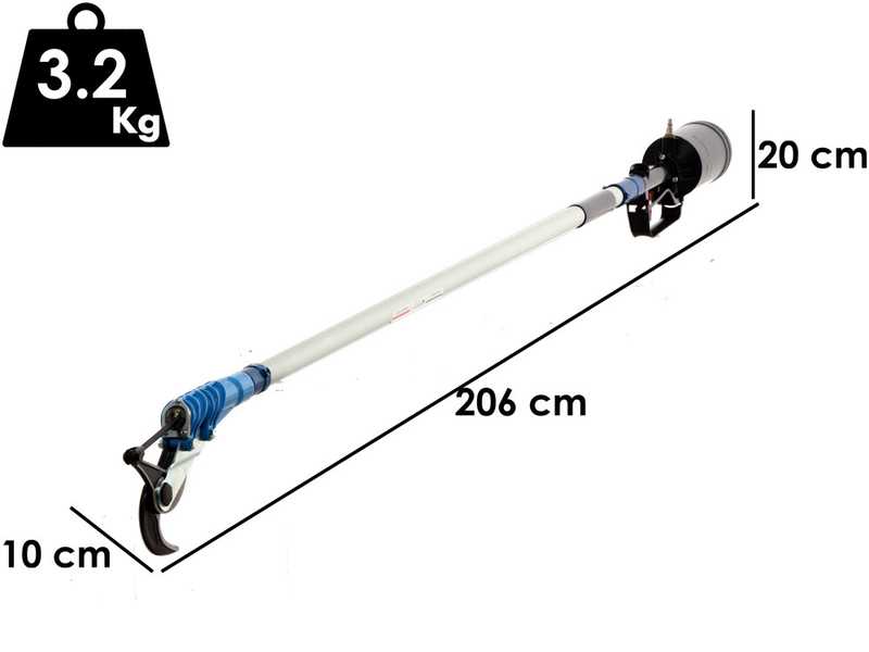 Paterlini Ara 8/U Pneumatic Pruning Shears - 1.5 m Fixed Pole - Compressed Air