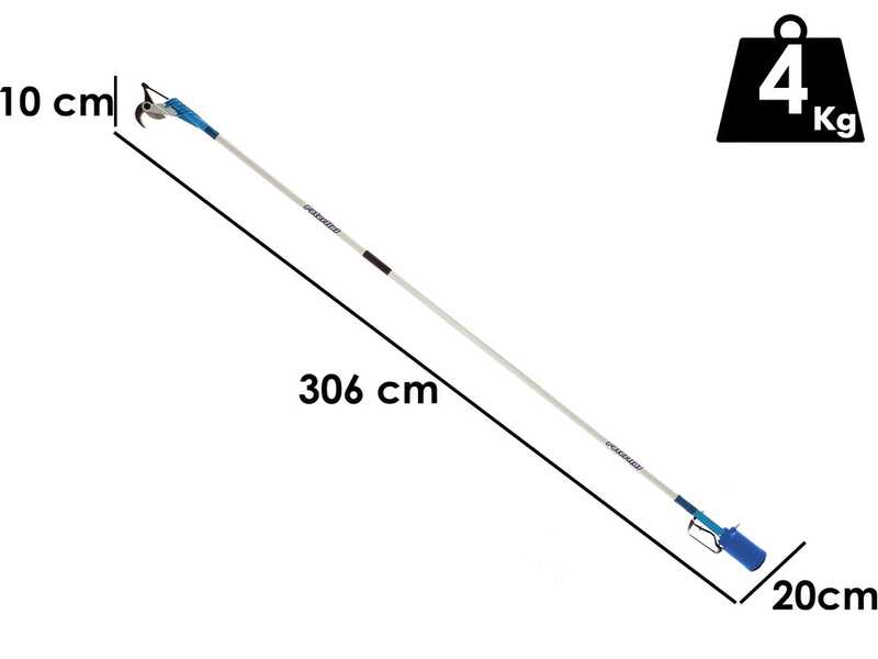 Paterlini Ara 8/U Pneumatic Pruning Shears - Lopping Shear - 2.5 m Fixed Pole - Compressed Air