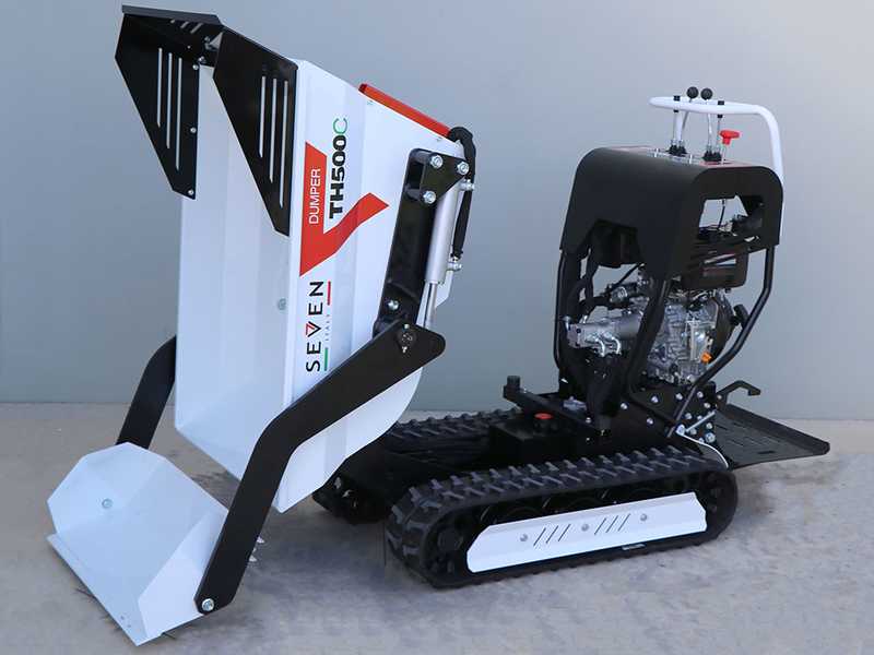 Seven Italy TH500C KM178-E Tracked Diesel Power Barrow - Hydraulic Dumper with Bucket 500 Kg