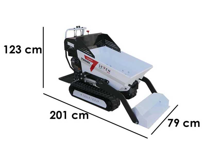 Seven Italy TH500C KM178-E Tracked Diesel Power Barrow - Hydraulic Dumper with Bucket 500 Kg